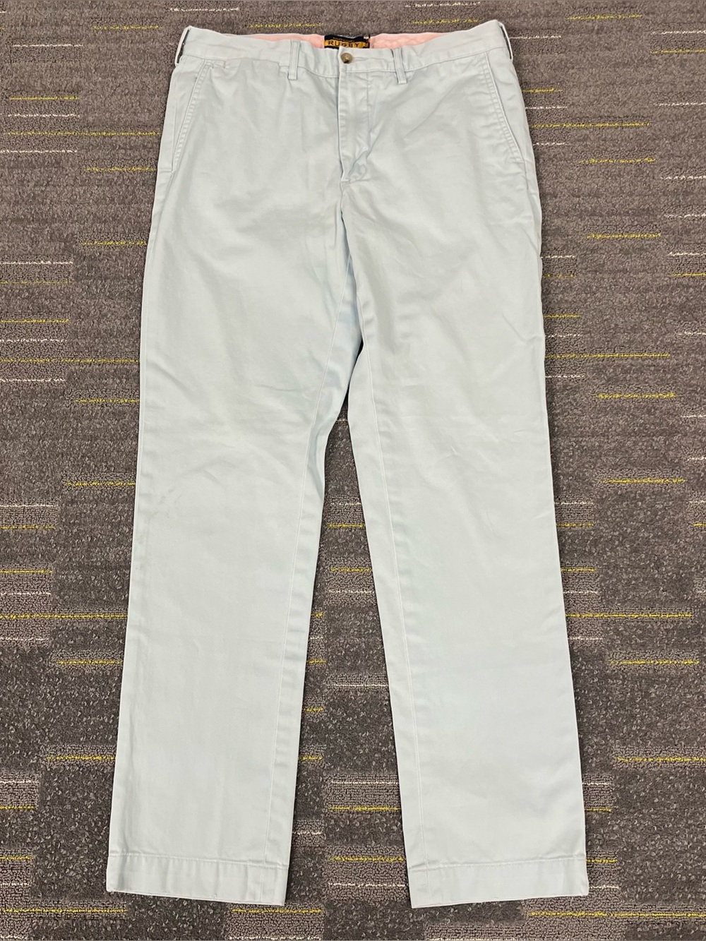 Vtg RUGBY Ralph Lauren Blue Slim Fit Chinos Men Size 32x32 Distressed Preppy Fit
